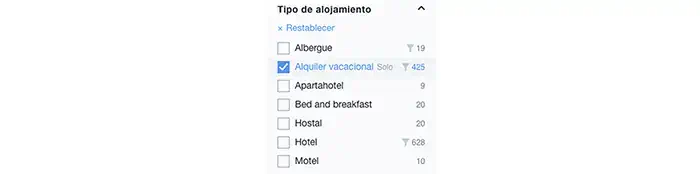 Selecciona "solo", justo al lado de "alquileres vacacionales".