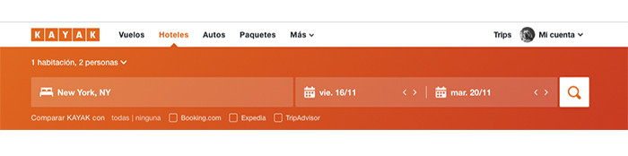 Haz una búsqueda de hoteles en KAYAK.