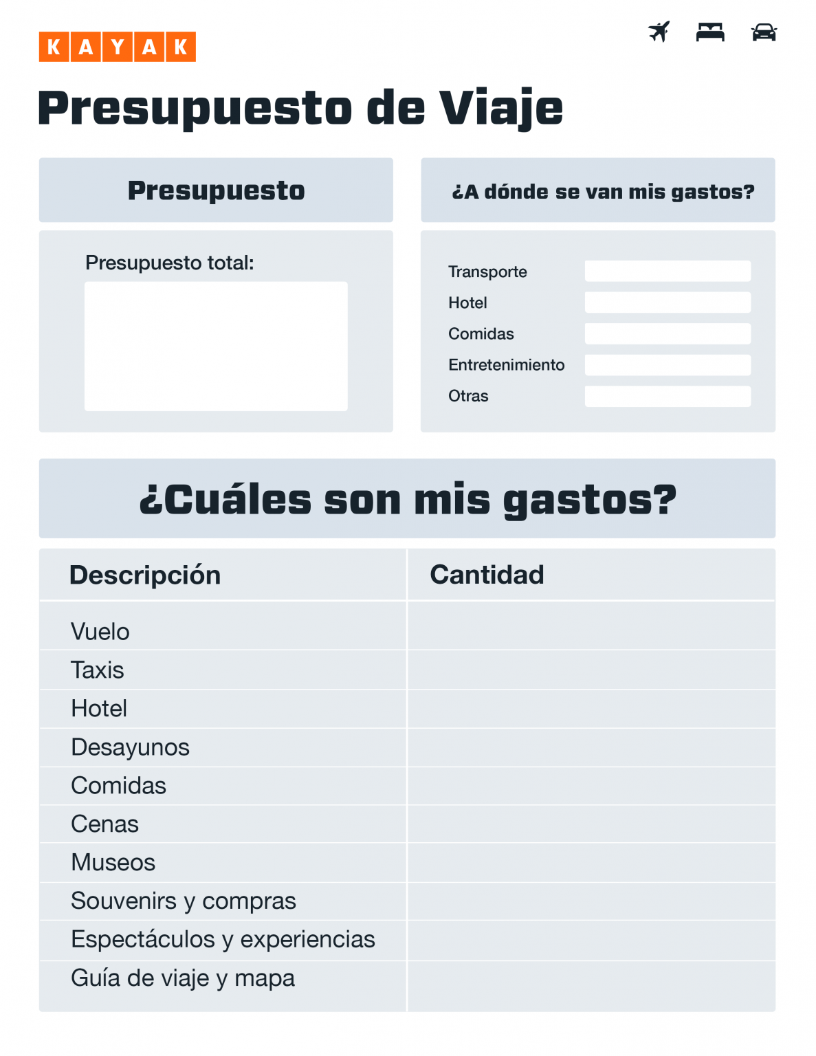 5 pasos para calcular tu presupuesto de viaje - KAYAK América Latina