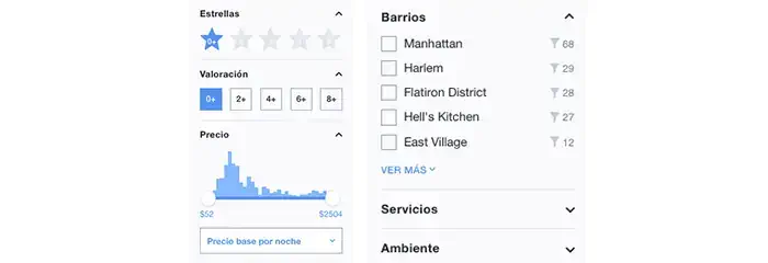 Usa los filtros de KAYAK para ajustar tu búsqueda.